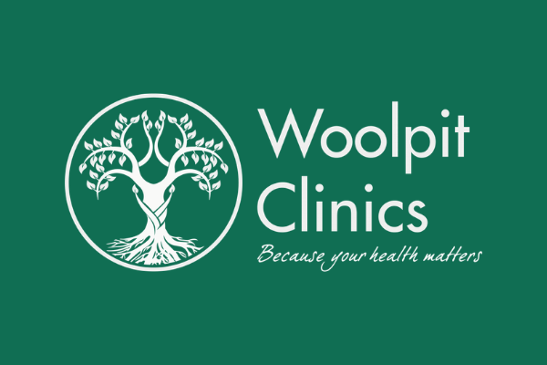 Holding image of Woolpit Clinics logo on a green background